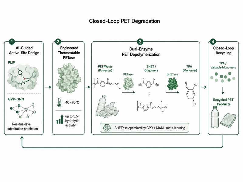 Workflow diagram for PET hydrolase engineering