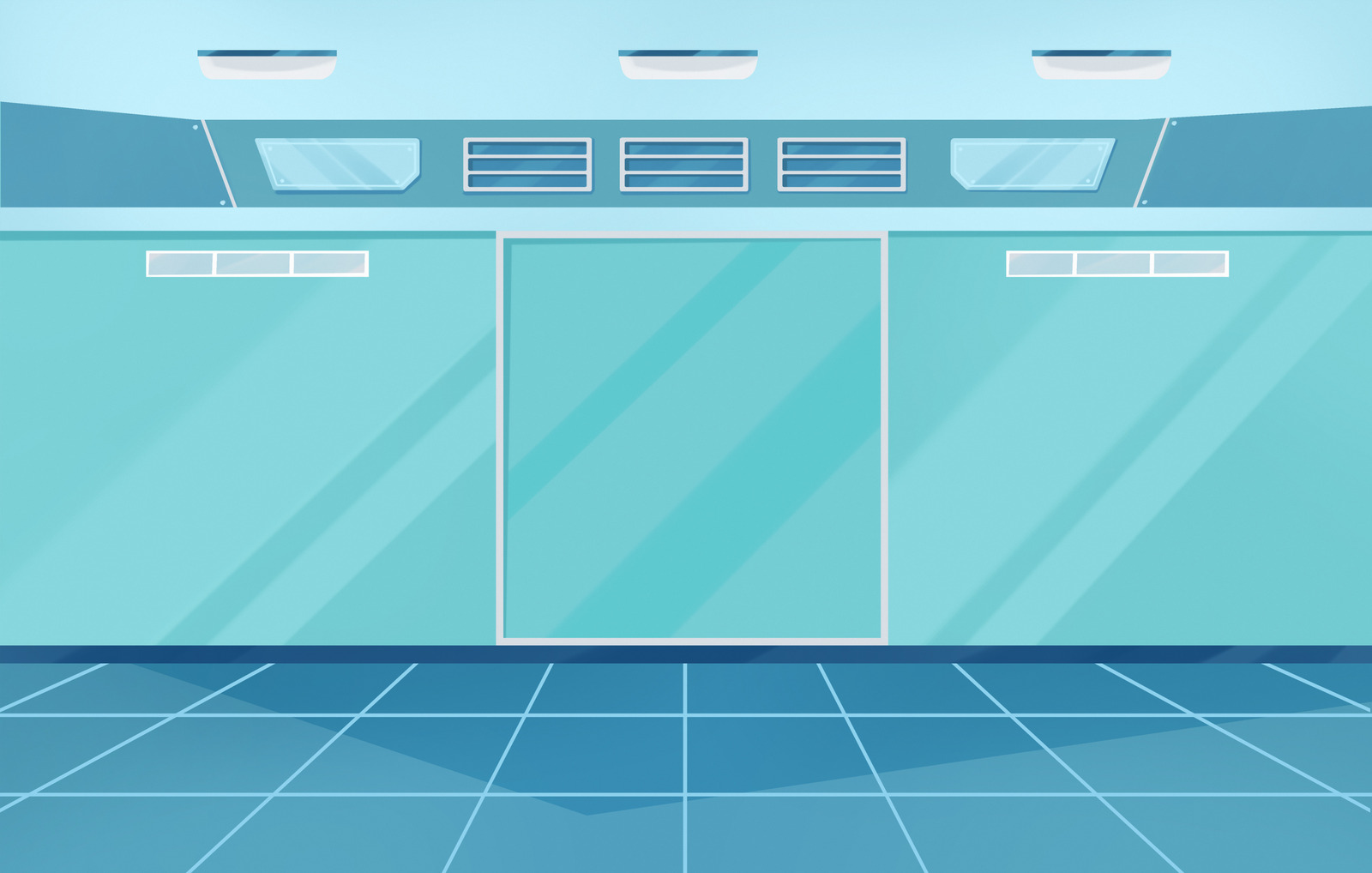 Clean blue laboratory corridor illustration