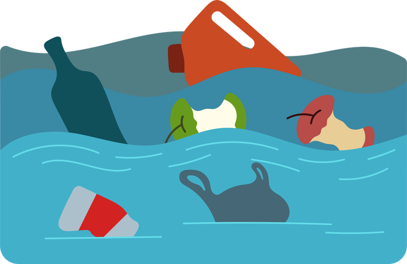Plastic waste illustration